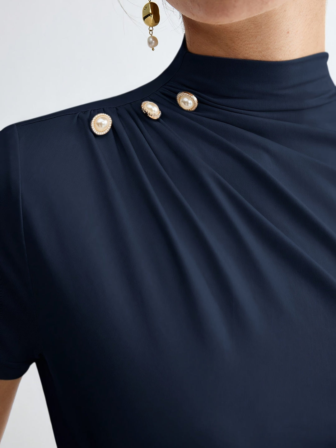 Sienna | Mock Neck Short-Sleeve Top