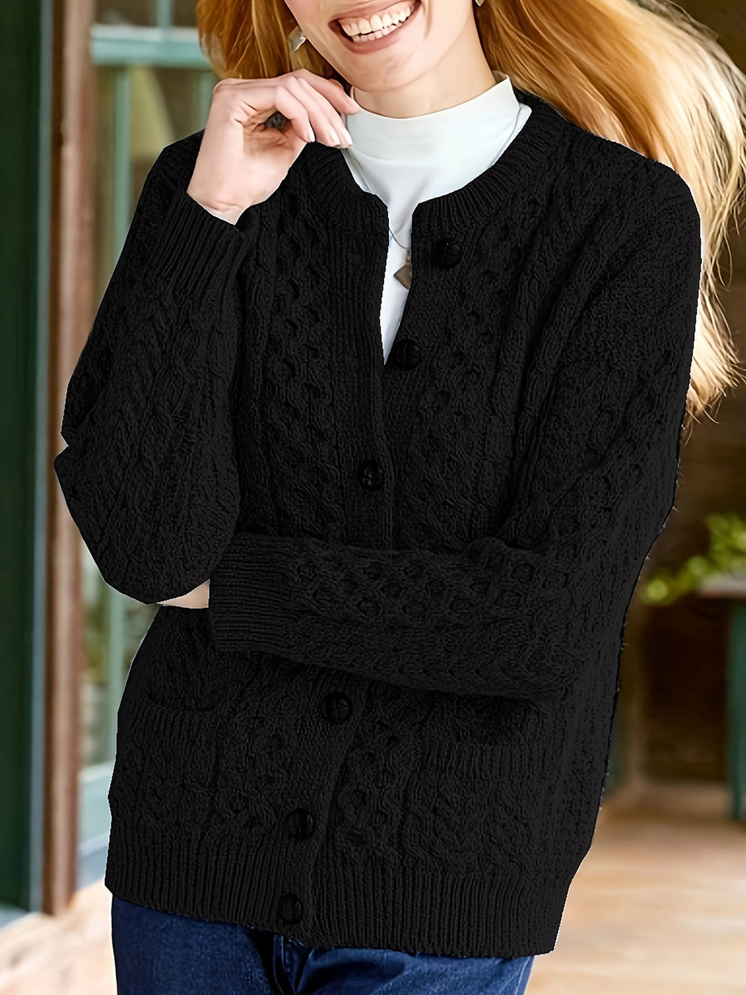 Fern | Textured Button-Front Cardigan