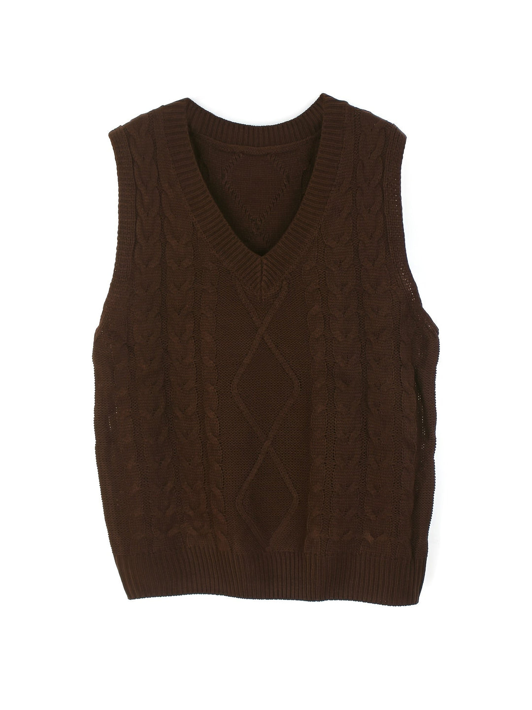 Cora | Cozy Cable-Knit V-Neck Jumper Vest