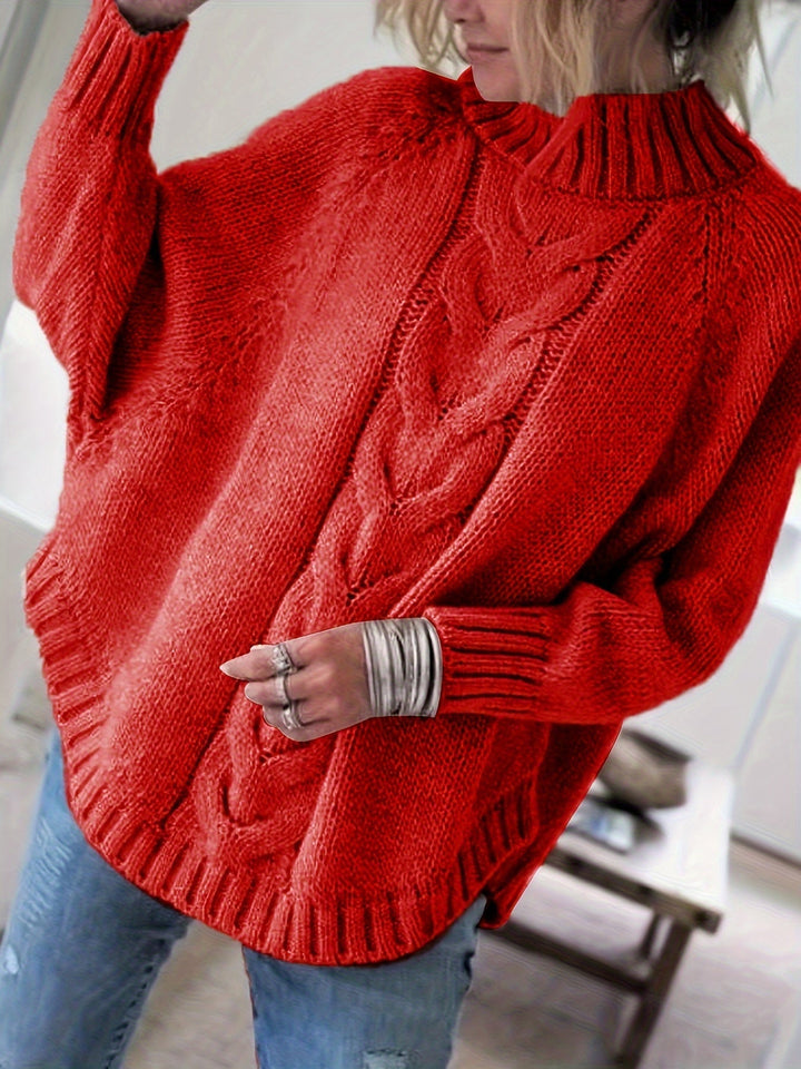 Gwendolyn | Cable-Knit High-Neck Jumper