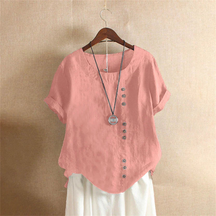 Olivia | Effortless Button Detail Summer Blouse