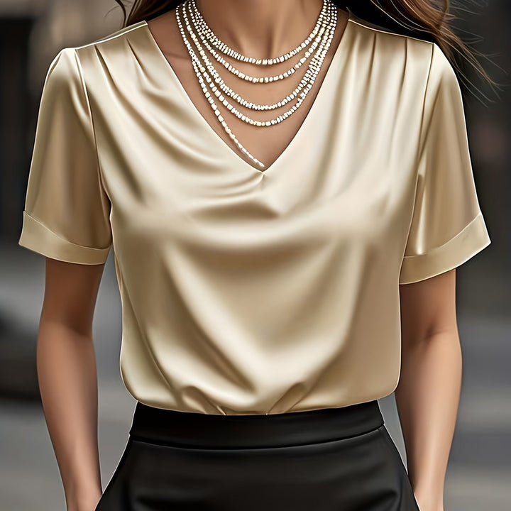 Estelle | Draped V-Neck Blouse