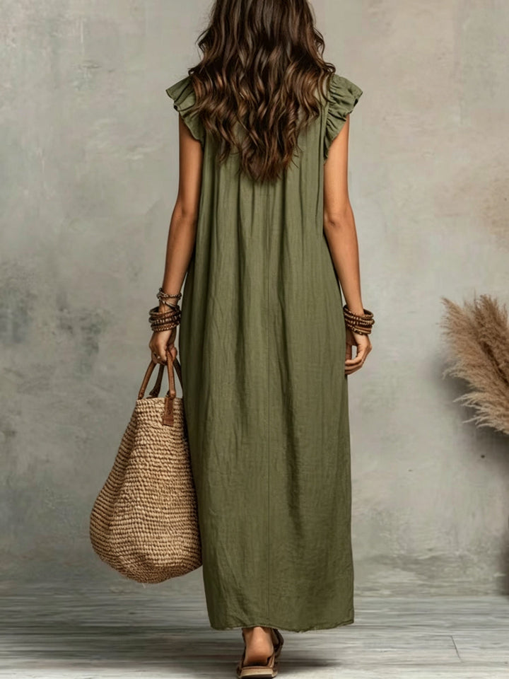Marisol | Ruffled Bohemian Maxi Dress