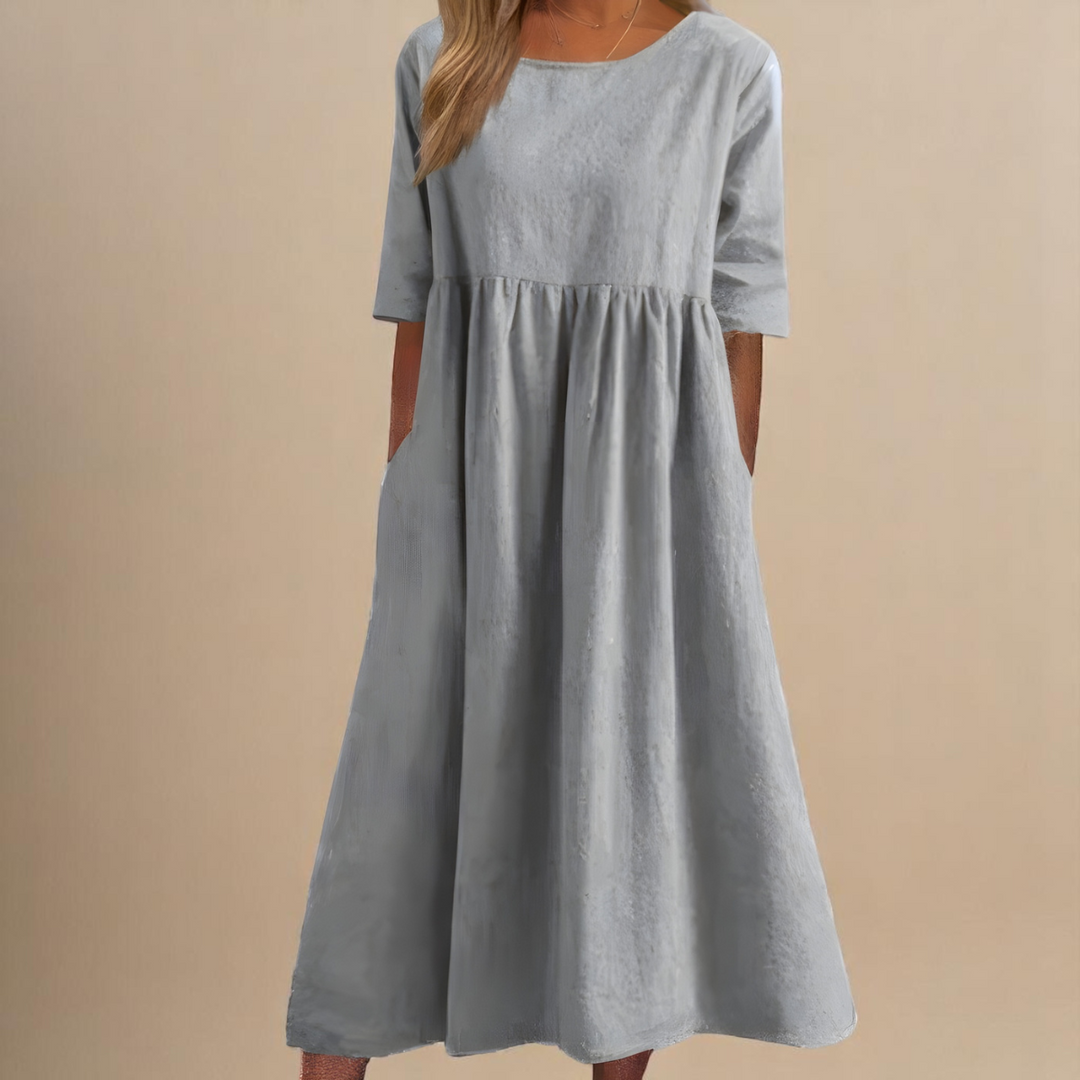 Daisy | Classic Round Neck Flattering Dress