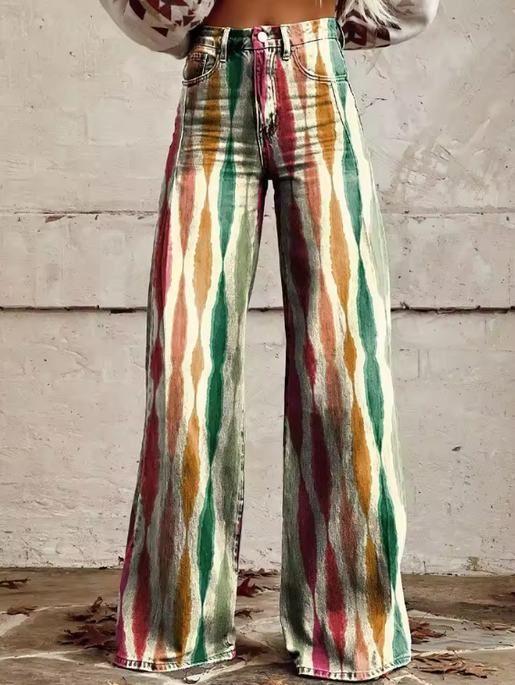 Carrie | Elegant Multicolour Boho Trousers