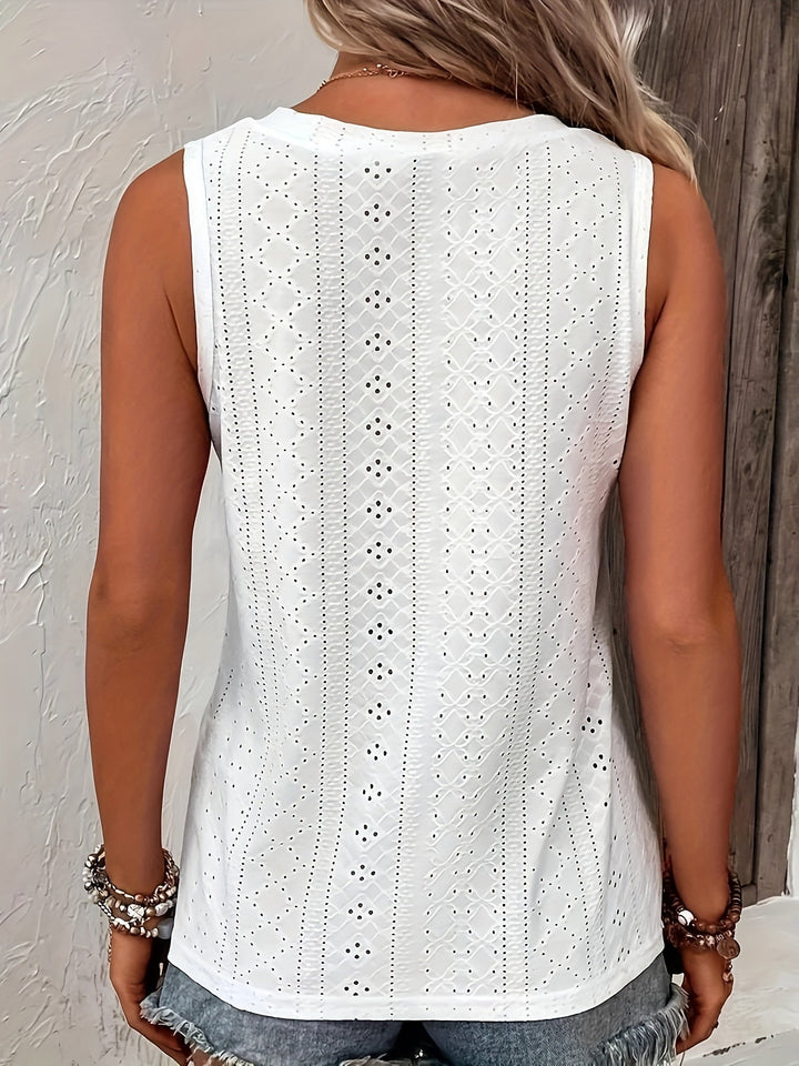 Lorna | Eyelet V-Neck Tank Top
