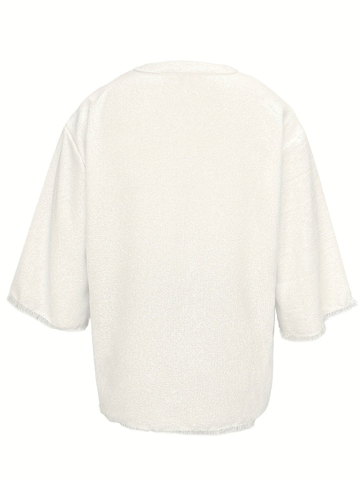 Dorian | Relaxed Lace-Up V-Neck Shirt