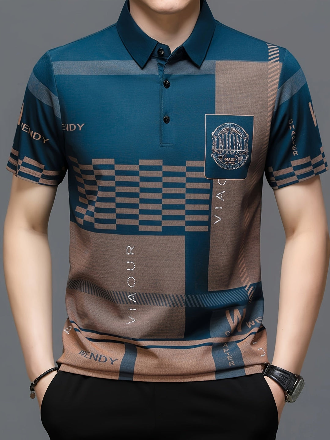 Nathaniel | Refined colourblock Polo Shirt