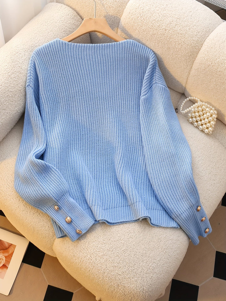 Verity | Ribbed V-Neck Jumper