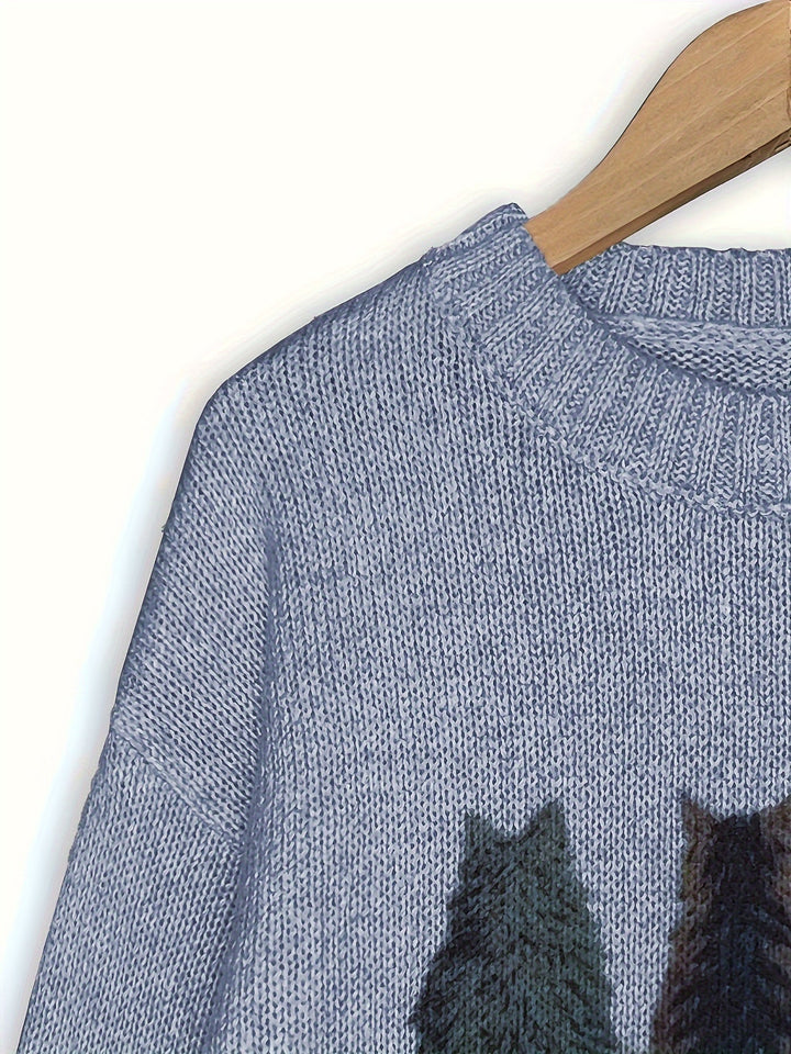 Tamara | Cozy Cat-Print Jumper