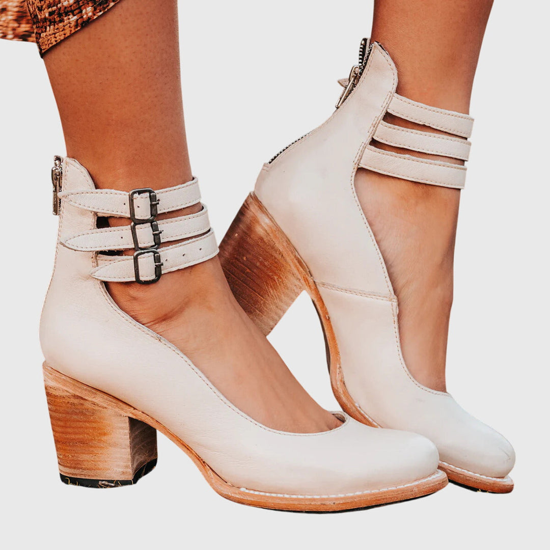 Hannah | Elegant Triple Ankle Strap Heels