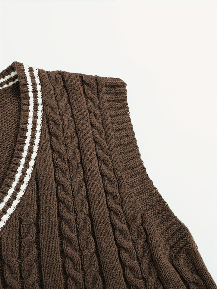 Gideon | Cable-Knit V-Neck Jumper Vest