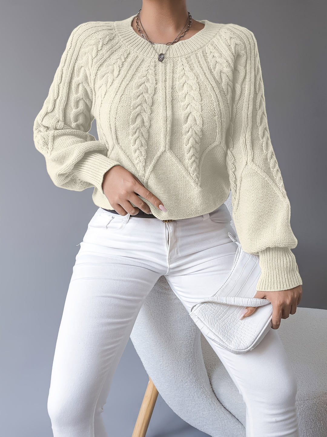 Elsie | Cable-Knit Textured Jumper