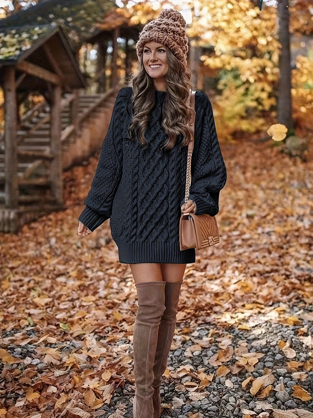 Renee | Cozy Cable-Knit Jumper Dress