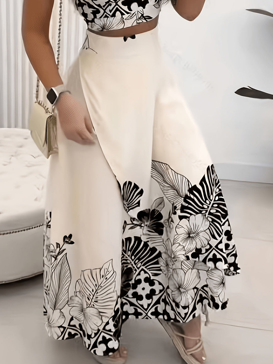 Maura | Tropical Print Two-Piece Skirt Set