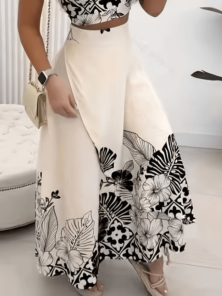 Maura | Tropical Print Two-Piece Skirt Set