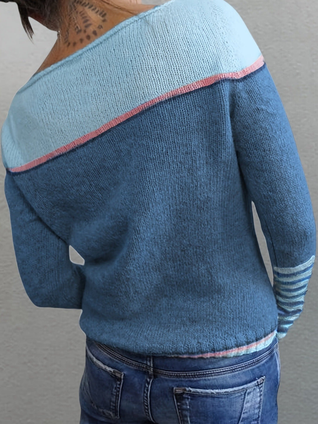 Francesca | colour-Block Boat Neck Jumper