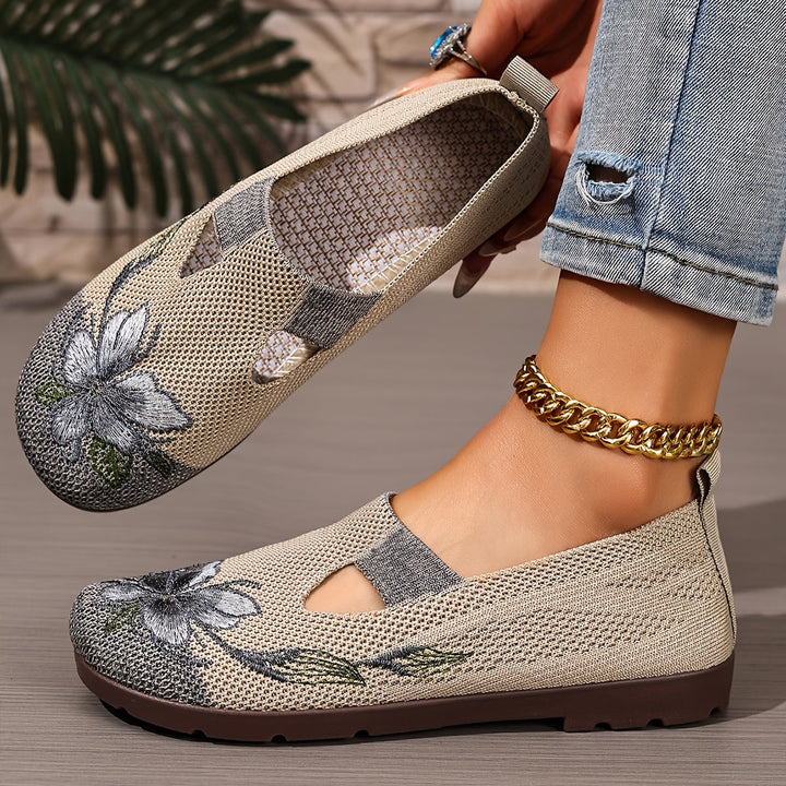 Marjorie | Embroidered Slip-On Flats