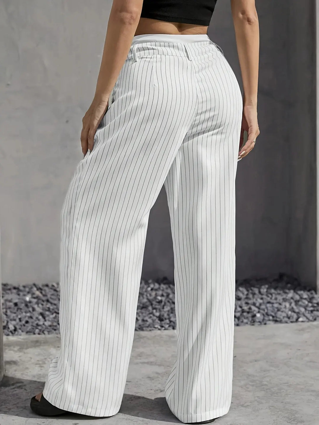 Grace | Casual Striped Wide Trousers
