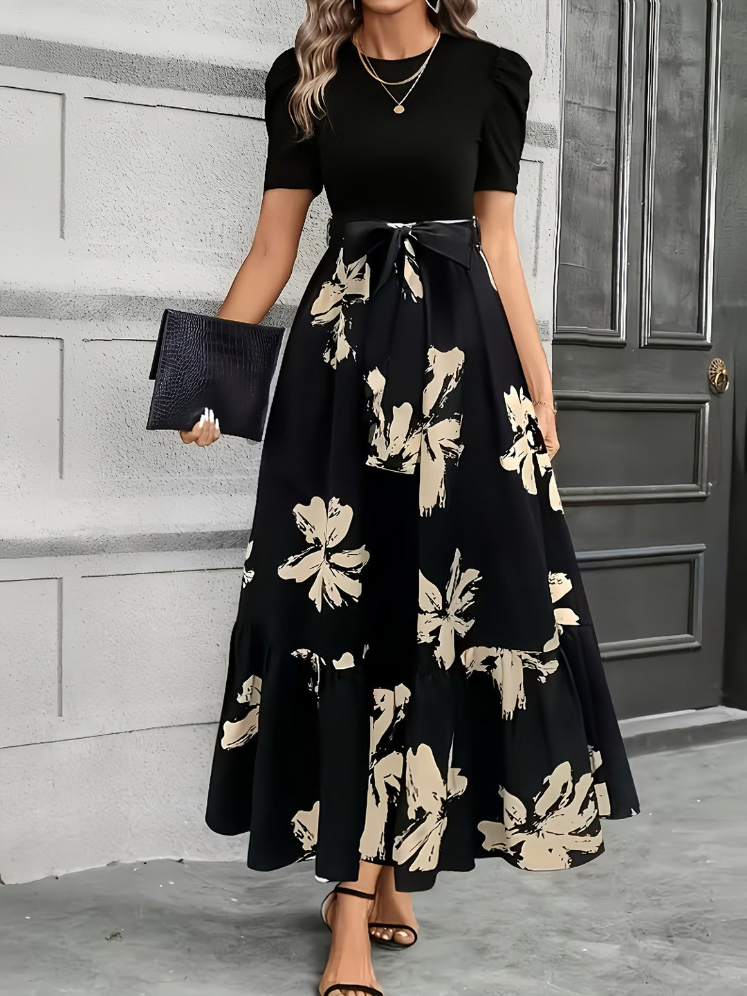 Felicity | Flowing Puff-Sleeve Maxi Dress