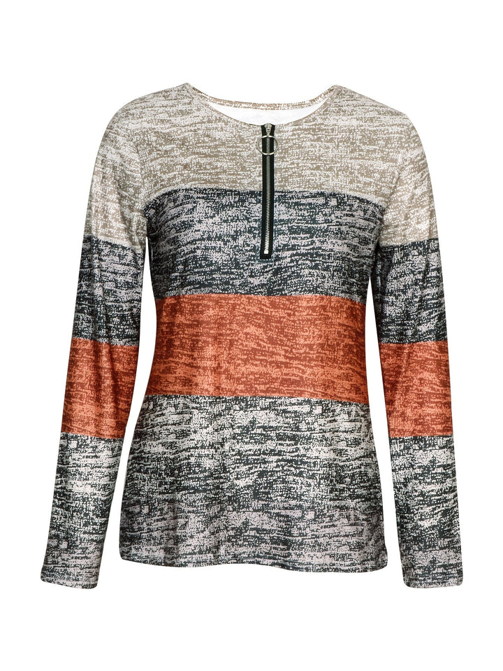 Ophelia | colourblock Quarter-Zip Top
