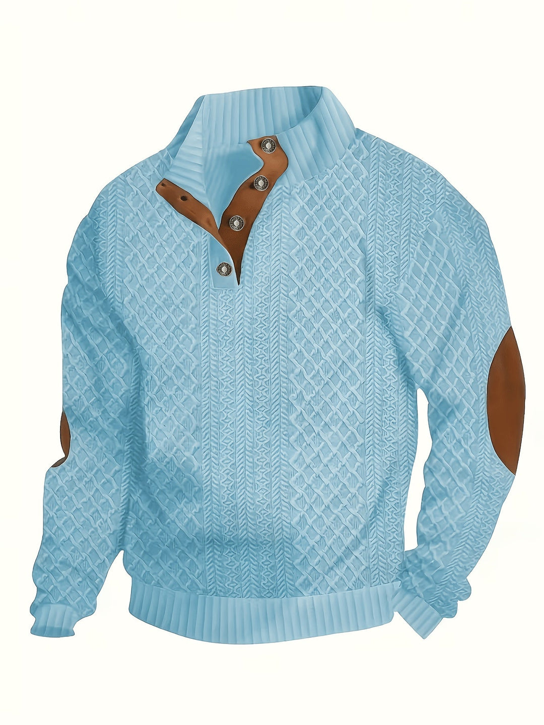 Ronan | Stand Collar Button Henley Jumper
