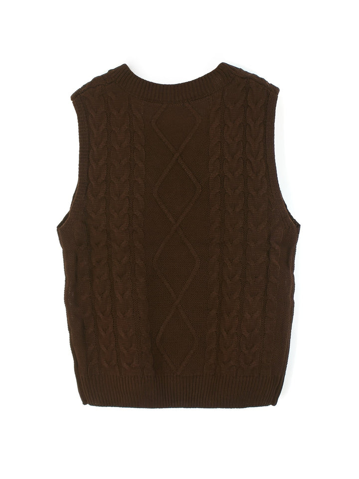 Cora | Cozy Cable-Knit V-Neck Jumper Vest