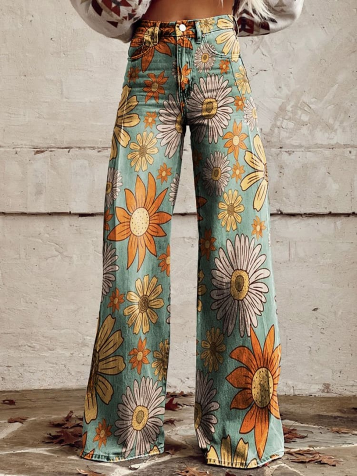 Cecillia | Artistic Palazzo Floral Trousers