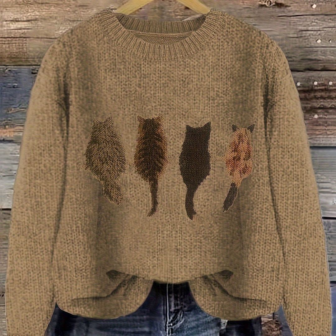 Tamara | Cozy Cat-Print Jumper