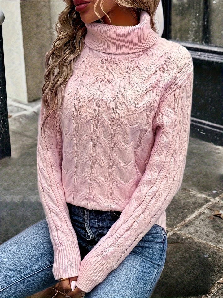 Celeste | Cozy Cable-Knit Turtleneck Jumper