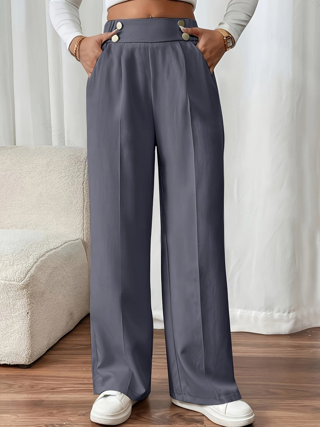 Lydia | Tailored High-Waist Wide-Leg Trousers