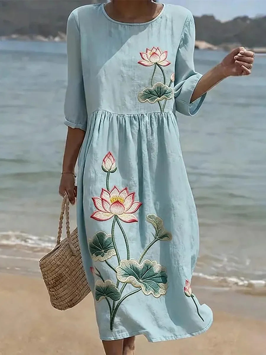 Vanessa | Timeless Round Neck Floral Dress