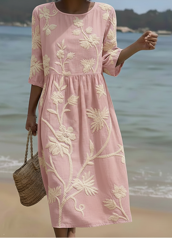 Brianna | Elegant Mid Sleeve Floral Dress