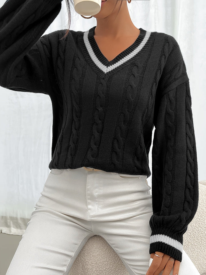 Camryn | Cable-Knit V-Neck Jumper