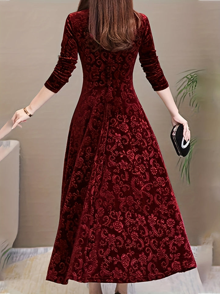 Adeline | Elegant Long-Sleeve Midi Dress