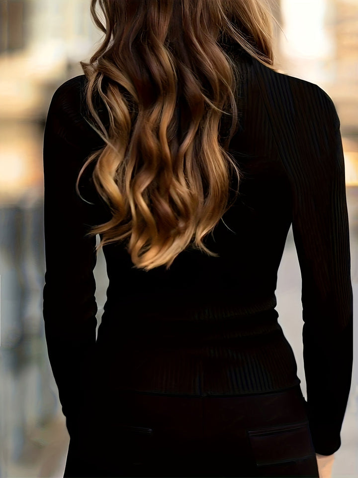 Sloane | Sleek Half-Zip High-Neck Top