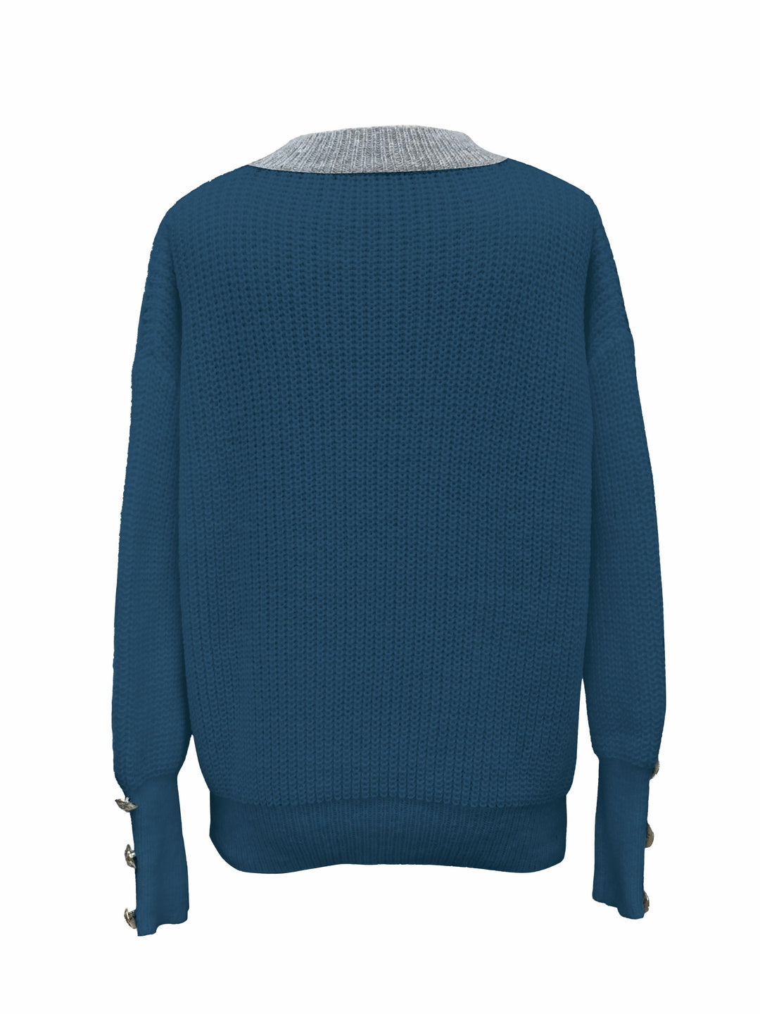 Deirdre | Button-Trim V-Neck Pullover