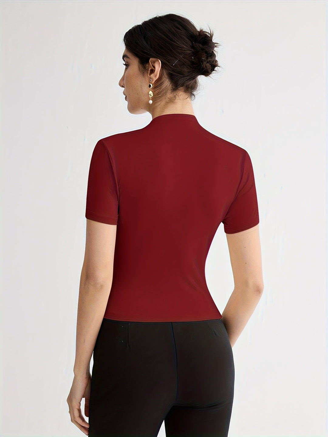 Sienna | Mock Neck Short-Sleeve Top