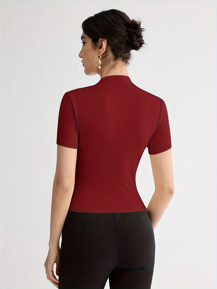 Sienna | Mock Neck Short-Sleeve Top