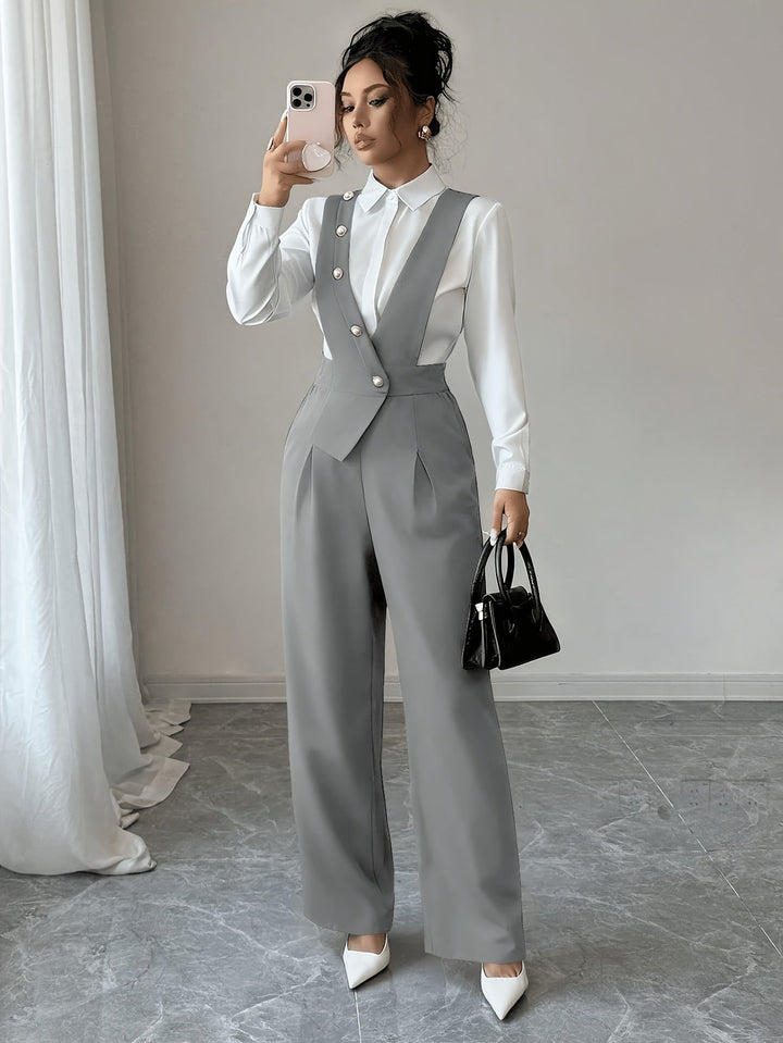 Coralie | Tailored Wide-Leg Jumpsuit