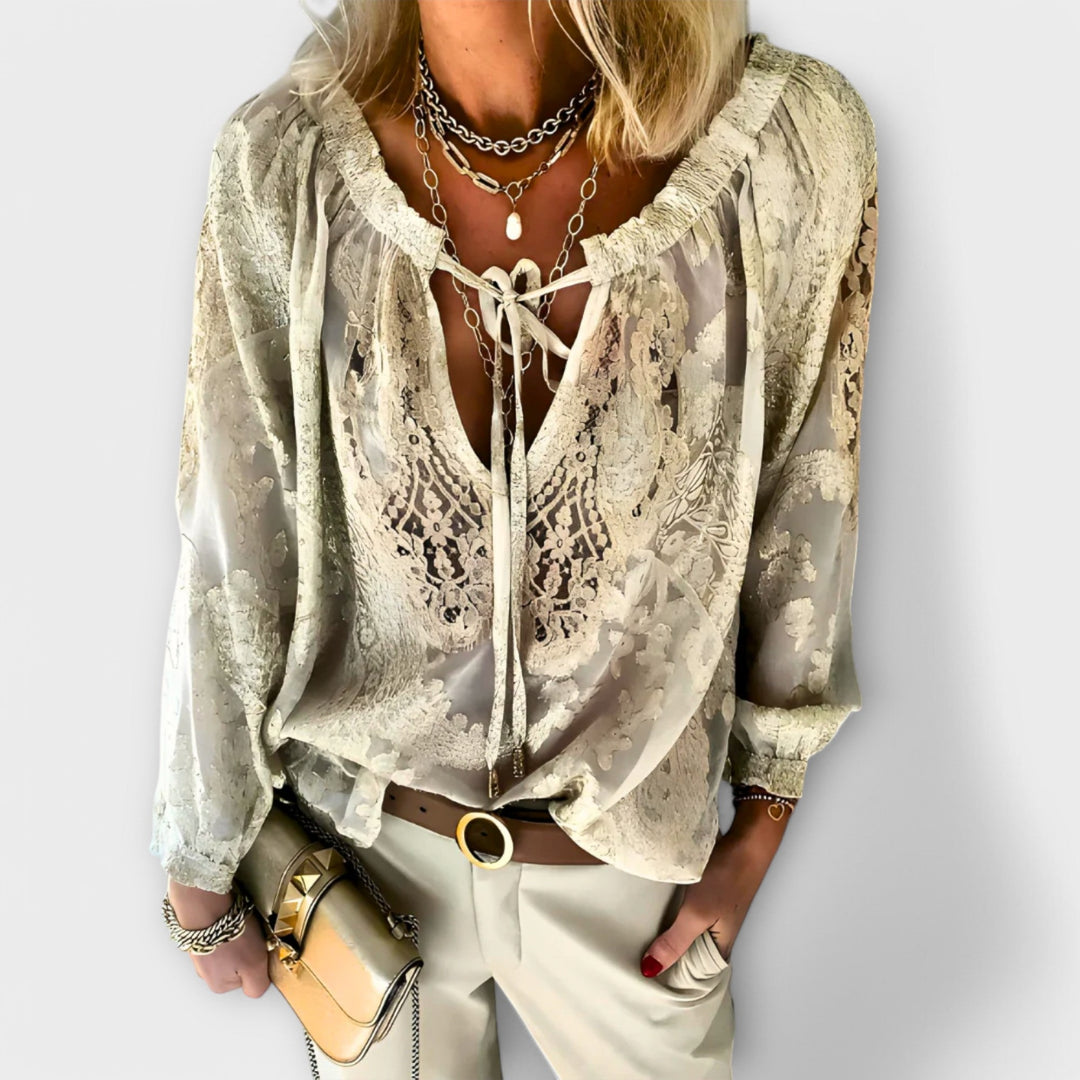 Fleur | Romantic Tie-Neck Blouse