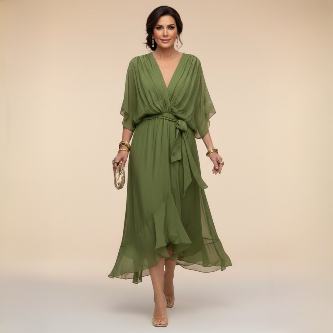 Abigail | Stylish Chiffon V-Neck Dress