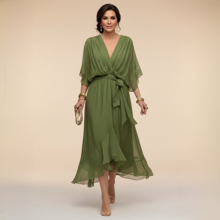 Abigail | Stylish Chiffon V-Neck Dress