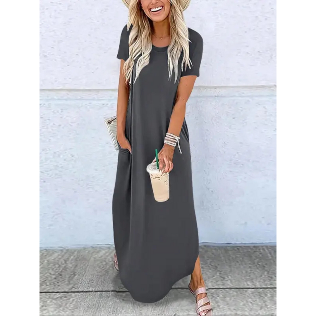 Kaylee | Casual Summer Round Neck Maxi Dress