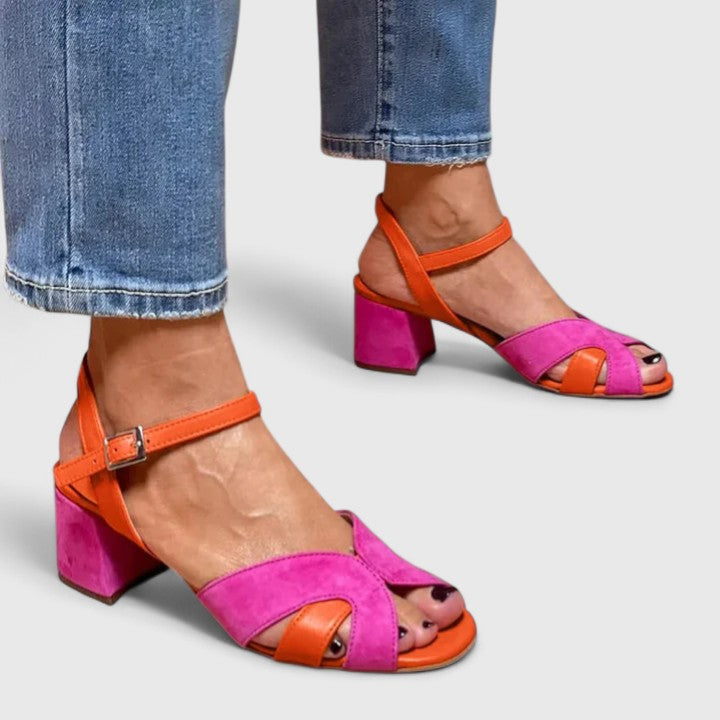 Amanda | Orthopedic Color Block Chunky Heels