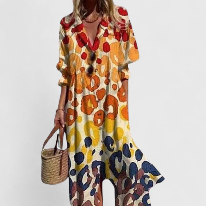 Paula | Elegant Multicolour Boho Dress