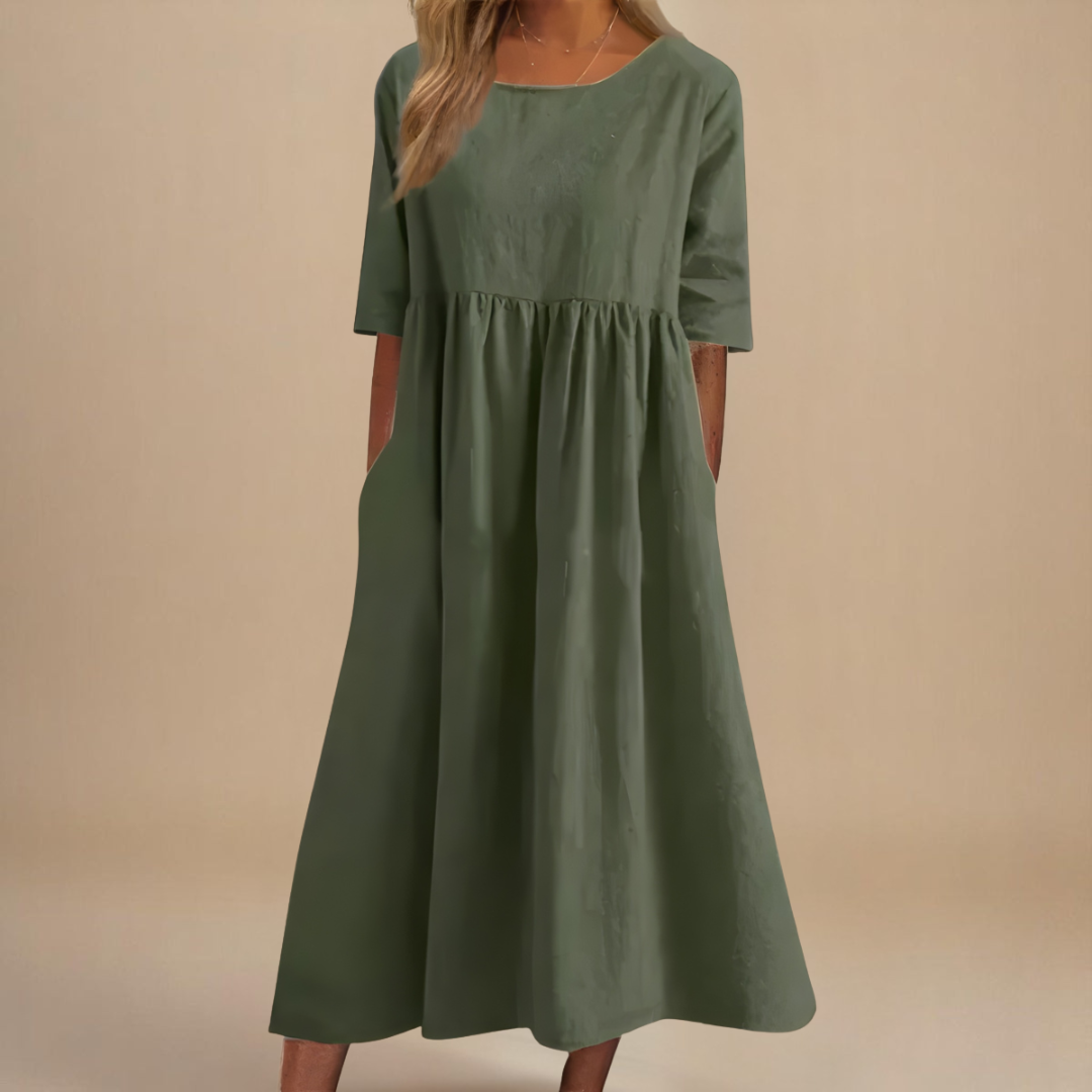 Daisy | Classic Round Neck Flattering Dress