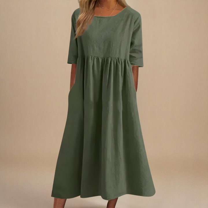 Daisy | Classic Round Neck Flattering Dress