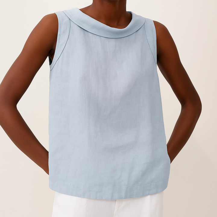 Harlow | Casual Sleeveless Roll Collar Top