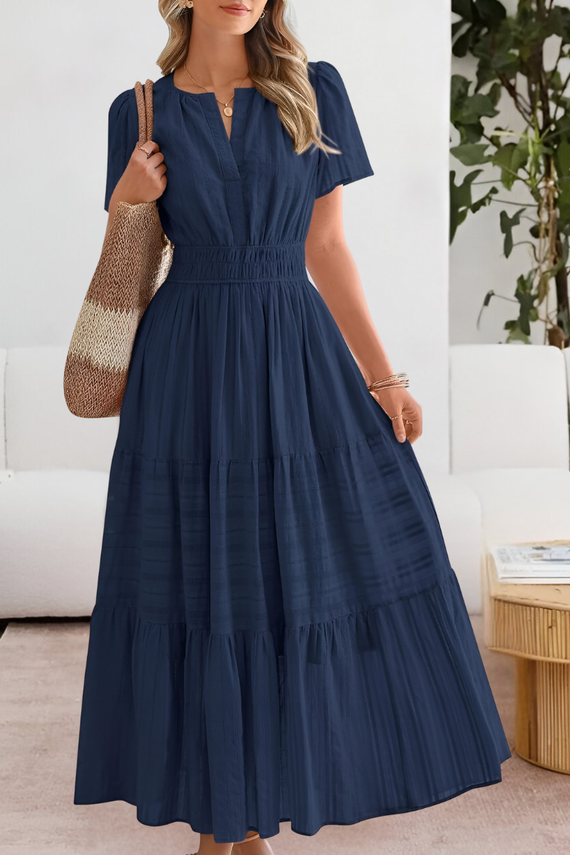 Daphne | Tiered Flutter-Sleeve Maxi Dress